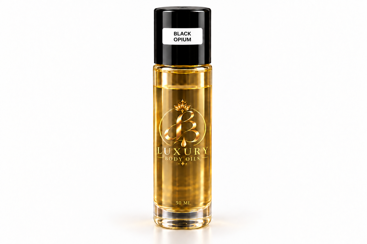 Black Opium inspired body oil, 50 mL clean bottle