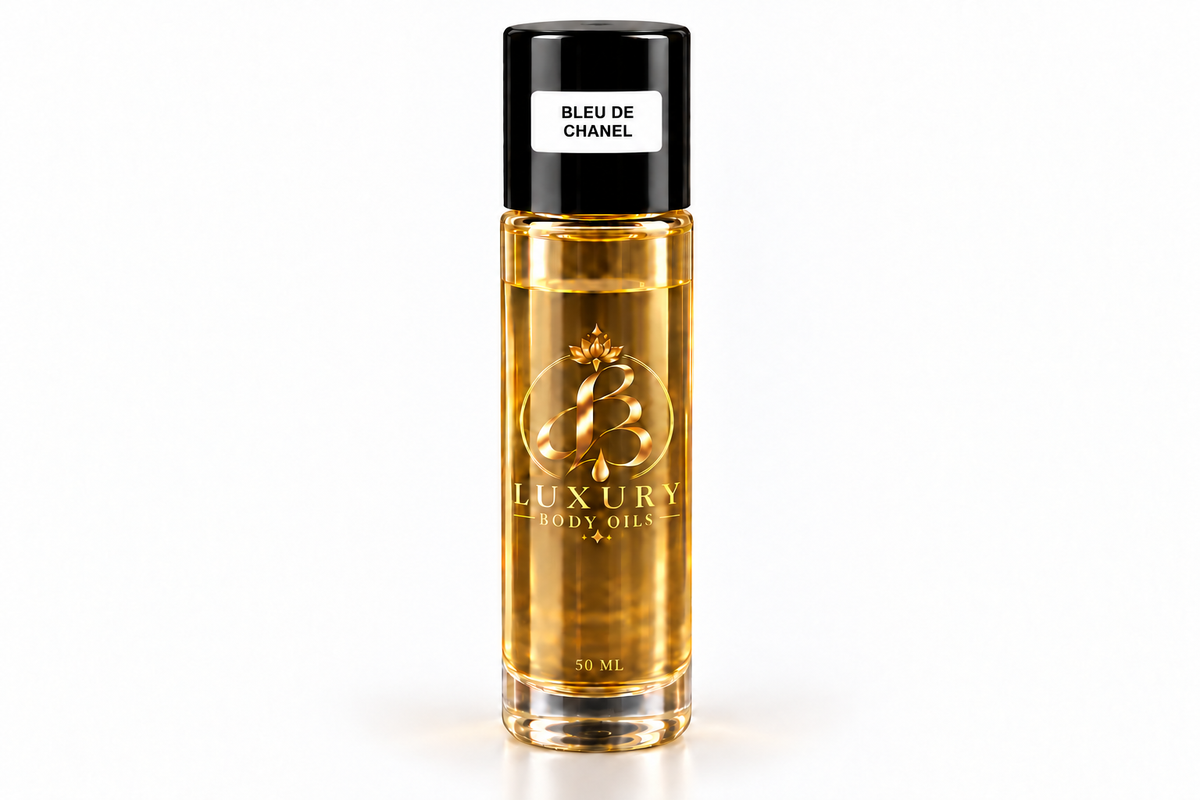 Bleu de Chanel inspired body oil, 50 mL clean bottle