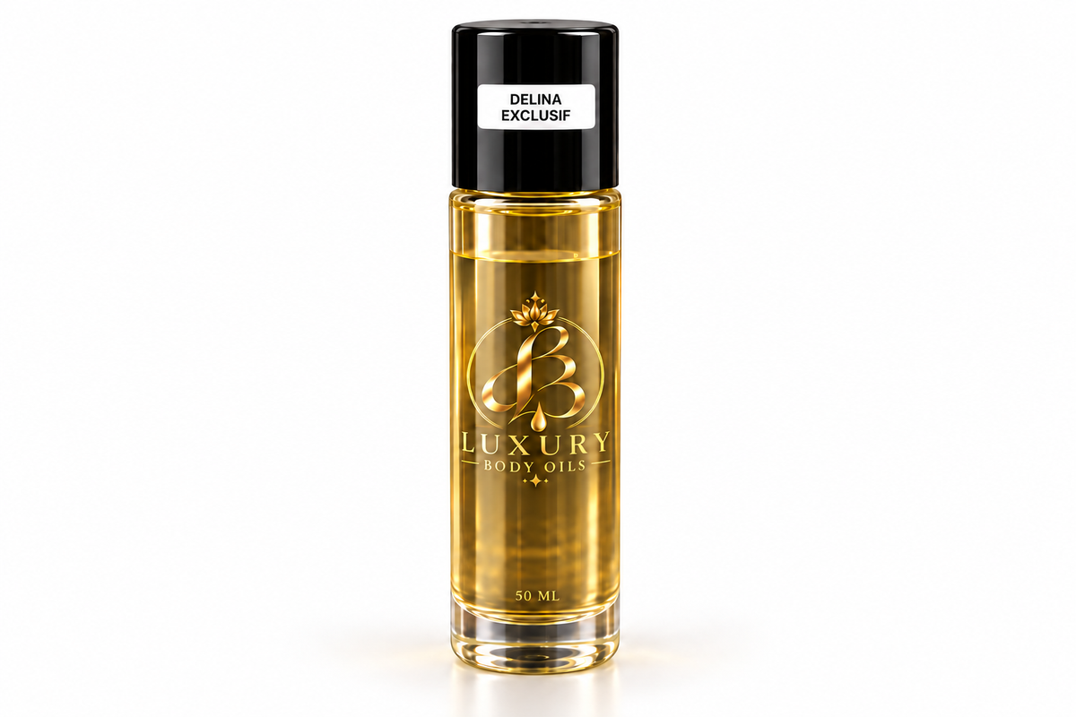 Delina Exclusif inspired body oil, 50 mL clean bottle
