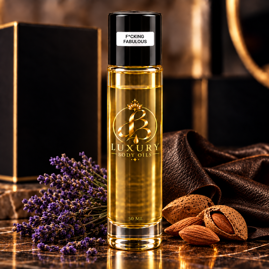 F*cking Fabulous inspired body oil, styled product photo