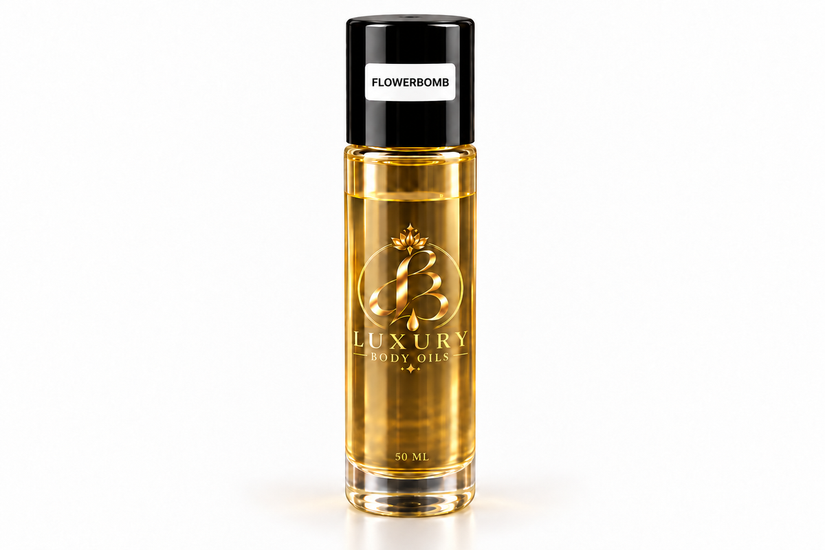 Flowerbomb inspired body oil, 50 mL clean bottle