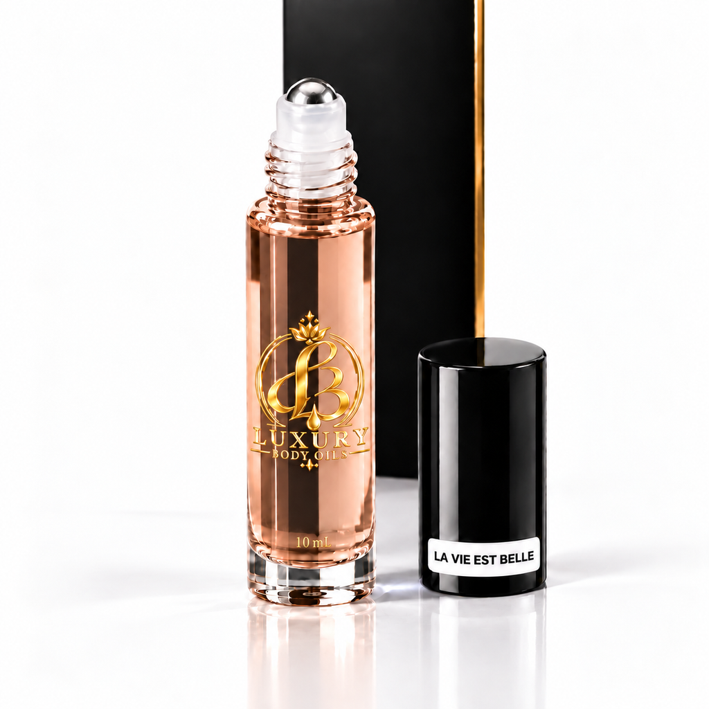 Lancôme La Vie Est Belle inspired Luxury Body Oils, 10 mL open three-quarter on white background