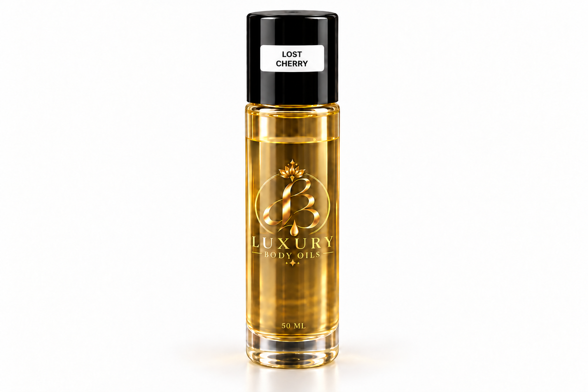 Lost Cherry inspired body oil, 50 mL clean bottle