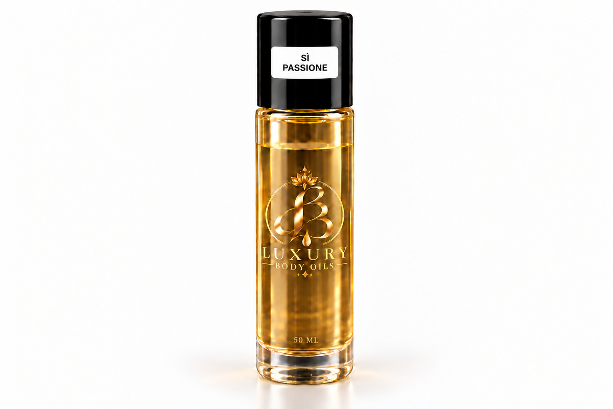 Sì Passione inspired body oil, 50 mL clean bottle